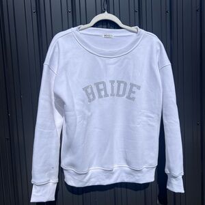 White WILDFOX Bride Crew Neck Sweater